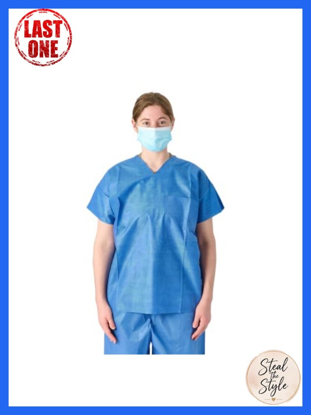 Disposable Scrub Shirt V-Neck Medical Uniform Top
